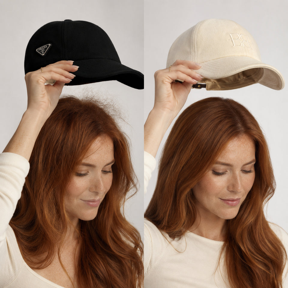 Comparison of a regular cotton-lined hat and a BOLLIDE Silk-Lined Hat