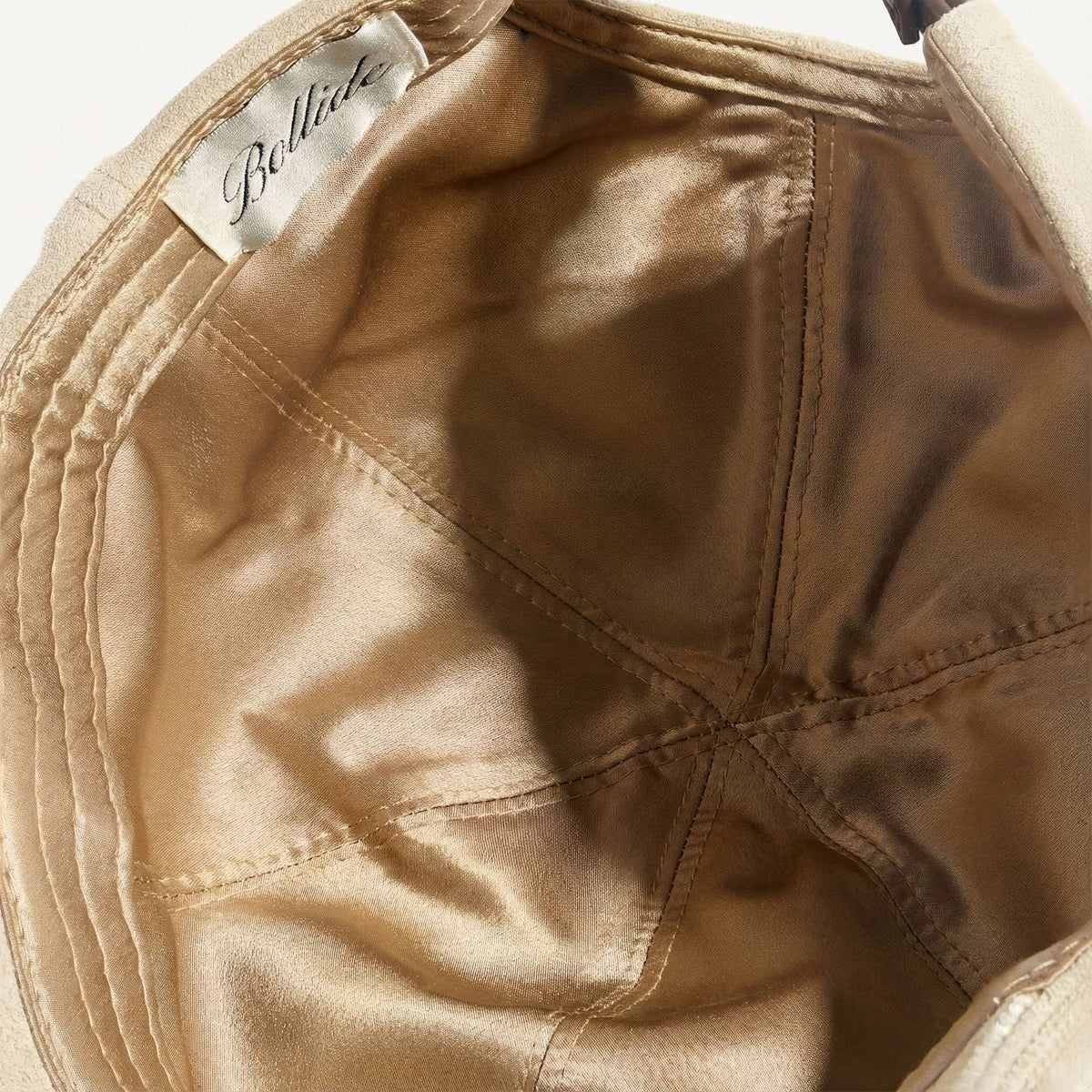 Close-up of the BOLLIDE silk interior and sweatband