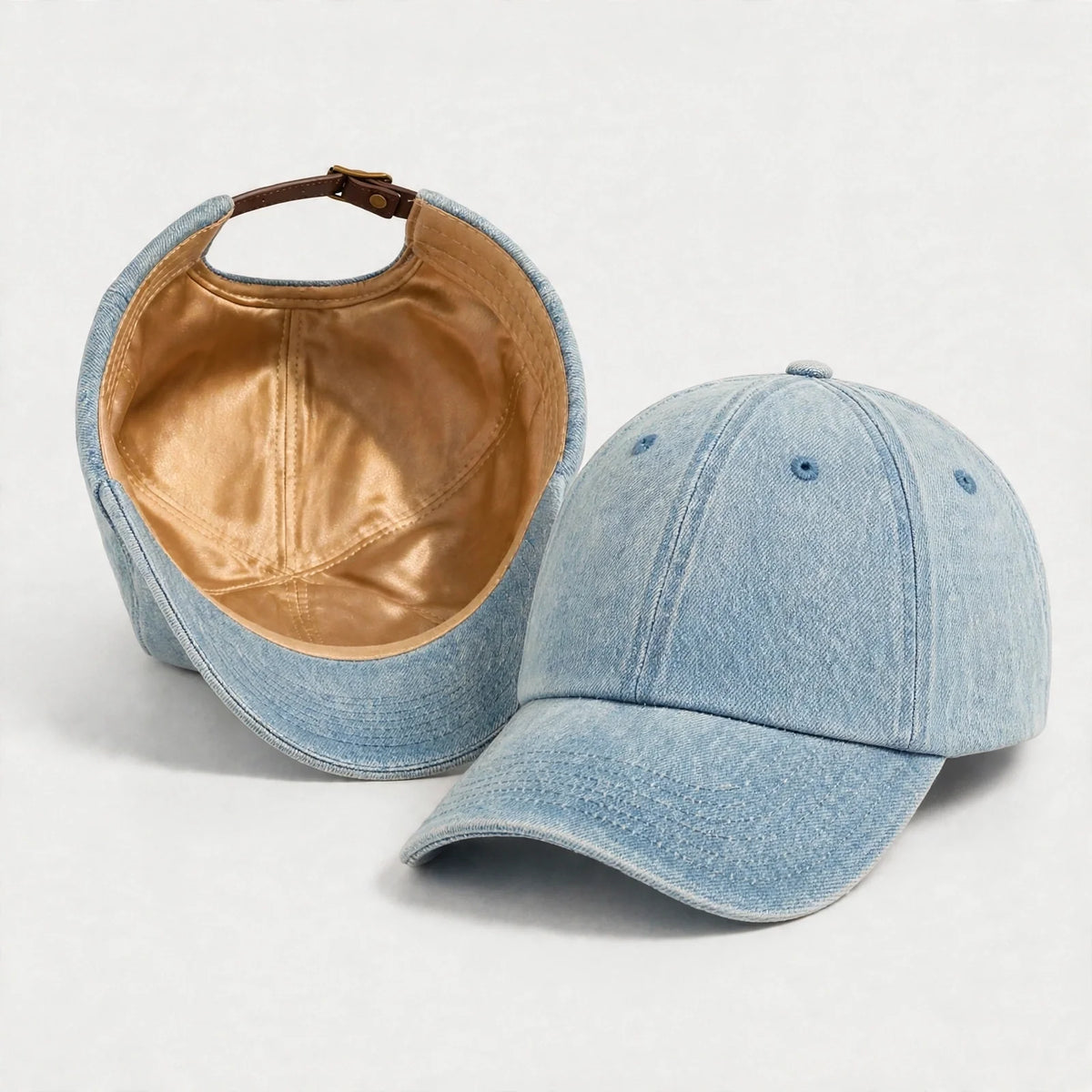 The Silk-Lined Hat in Cotton Twill Denim Blue