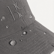 BOLLIDE Silk-Lined Hat in Charcoal, water-resistant suede detail