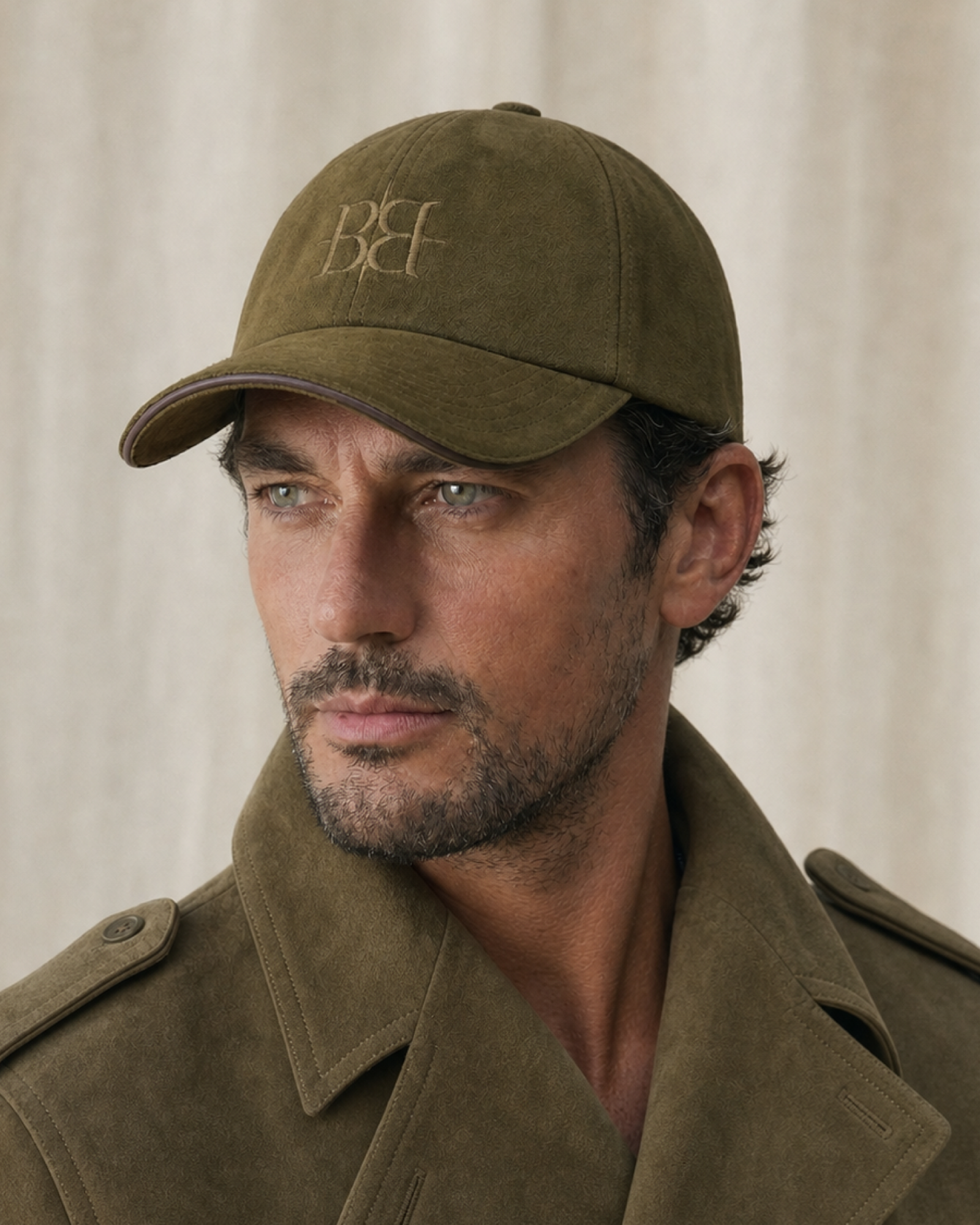 The Silk-Lined Hat in Forest shown on a male model