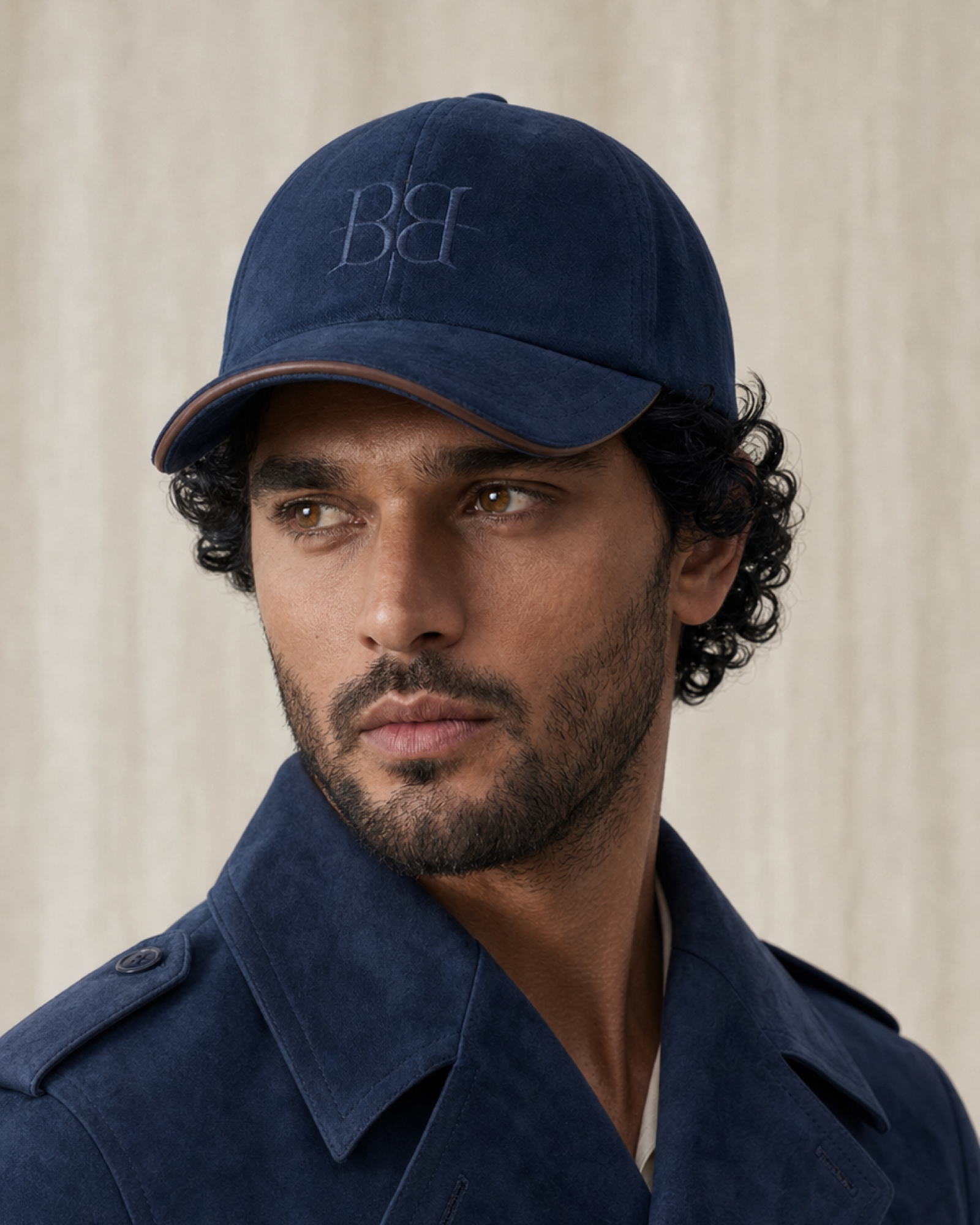 The Silk-Lined Hat in Midnight shown on a male model